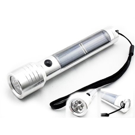 Solar LED Flashlight Torch in Aluminum Alloy - Lighting distance 20 m Eco Miracle - 1