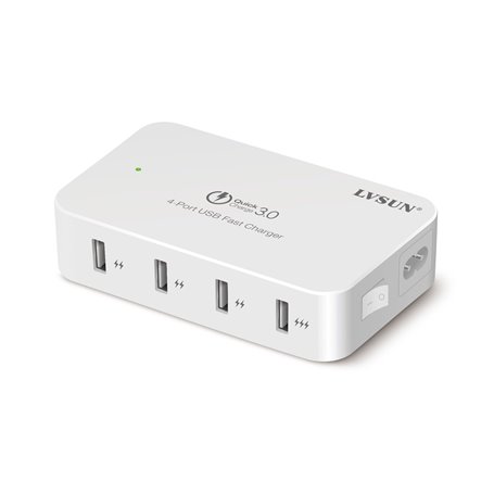 Smart 4-Port USB Charging Station 60 Watts Quick Charger QC 3.0 Lvsun - 6