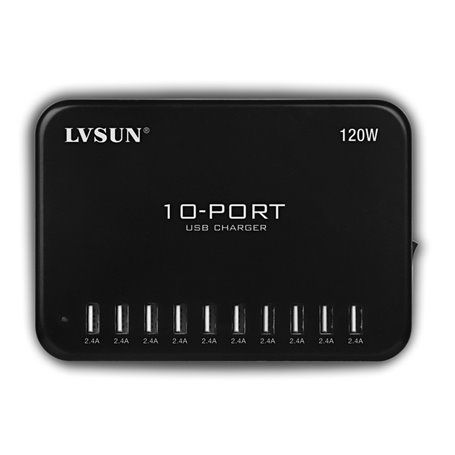 Estação de carregamento inteligente 10 portas USB 120 Watts LS-10U24F Lvsun - 2