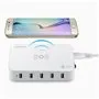 Smart laddningsstation med 5 portar för USB- och Qi-laddning Lvsun - 2