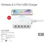 Smart 5-Port USB and Qi Charging Station Lvsun - 1