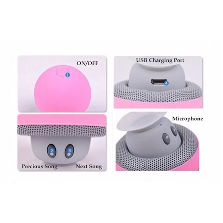 Mini Haut-Parleur Bluetooth et Lampe LED Design Champignon BT648 Favorever - 5