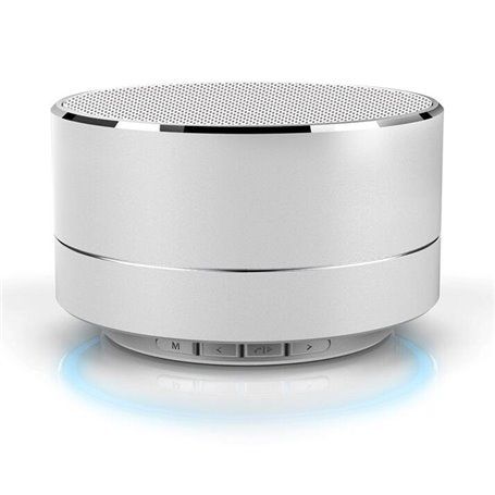 Mini Haut-Parleur Bluetooth Design Métal Brossé avec Lumière LED Réfléchissante Favorever - 1