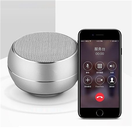 Reflective LED Light Metal Round Shape Bluetooth Speaker Favorever - 1