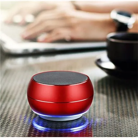 Mini alto-falante Bluetooth com design escovado em metal com luz LED reflexiva BT632 Favorever - 5