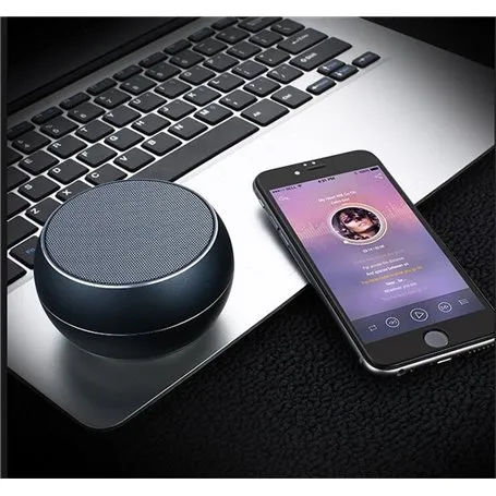 Mini alto-falante Bluetooth com design escovado em metal com luz LED reflexiva BT632 Favorever - 6