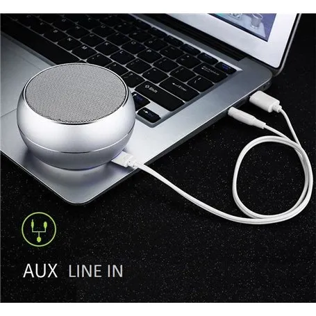 Mini alto-falante Bluetooth com design escovado em metal com luz LED reflexiva BT632 Favorever - 7