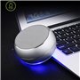 Reflective LED Light Metal Round Shape Bluetooth Speaker Favorever - 4