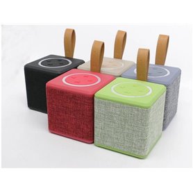 Mini Haut-Parleur Bluetooth Design Cube en Toile Rétro Favorever - 1