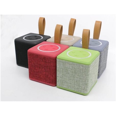 Mini Haut-Parleur Bluetooth Design Cube en Toile Rétro Favorever - 1