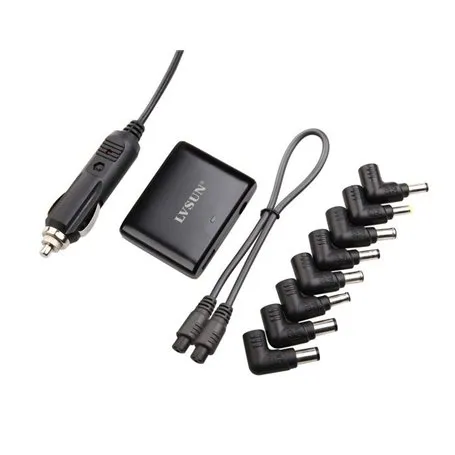 Adattatore universale ultrasottile da 90 Watt con display LCD e presa USB per accendisigari Lvsun - 1