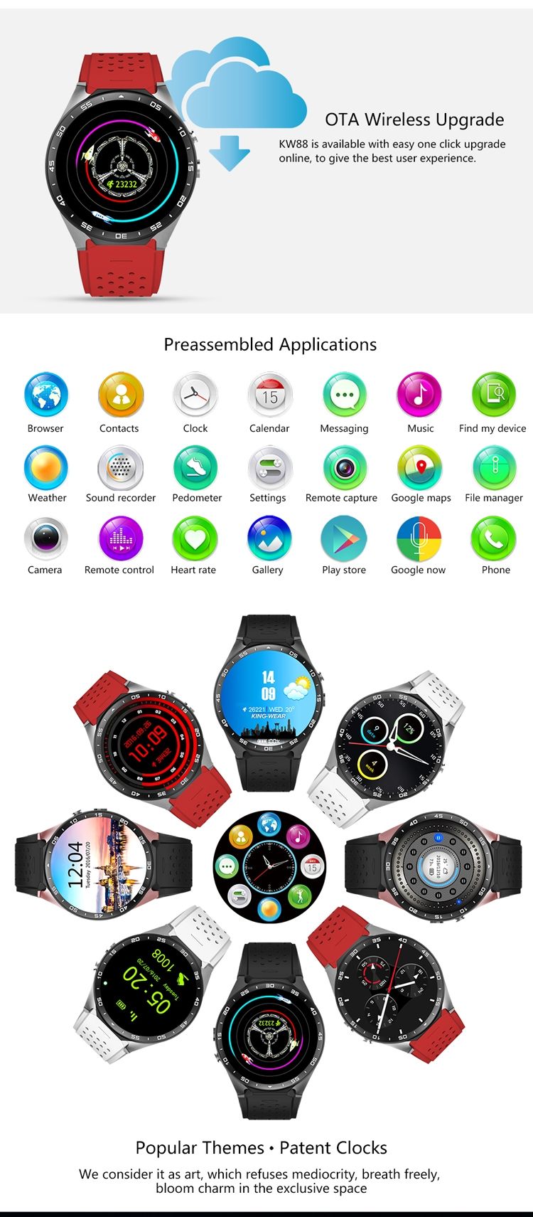 INCONNU Montre Bracelet Intelligente GPS 3G Wifi Caméra Ecran Tactile ... pas cher