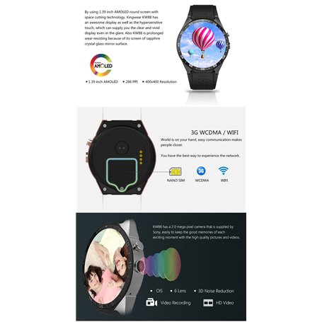 Montre Bracelet Intelligente GPS 3G Wifi Caméra Ecran Tactile GX-BW181 Ilepo - 10