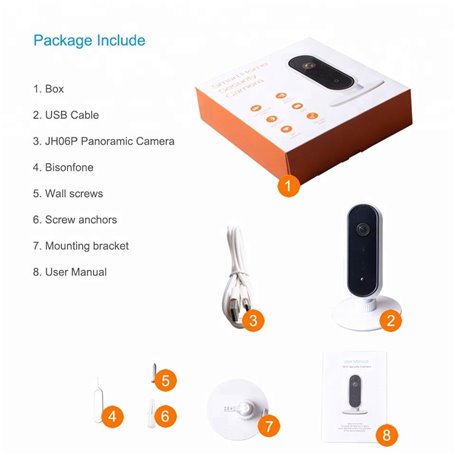 Kamera panoramiczna Full HD Smart Security WiFi HD-IP 1920x1080p JH06P Jimilab - 6