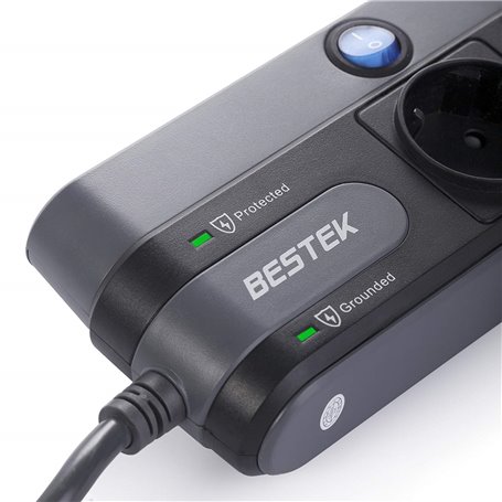 250 wolt chroniona mieszana listwa zasilająca i USB 5 woltów 4Plus4 Bestek - 5