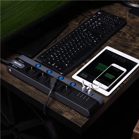 250 wolt chroniona mieszana listwa zasilająca i USB 5 woltów 4Plus4 Bestek - 2