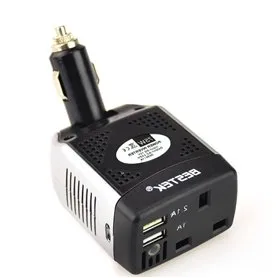 Blocco inverter multiplo misto a 250 volt protetto e 5 volt USB su accendisigari 75 watt Bestek - 1