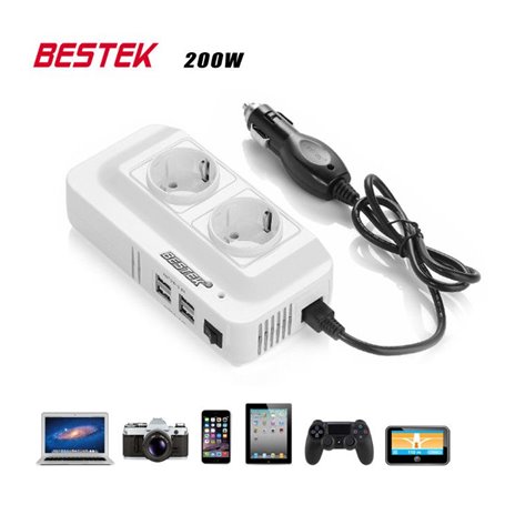 250 Volt Mixed Protected Multi Socket Inverter Block und 5 Volt USB am Zigarettenanzünder 200 Watt Bestek - 1