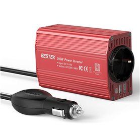 Blocco inverter multiplo a 250 volt con protezione mista e 5 volt USB su accendisigari 300 watt Bestek - 1