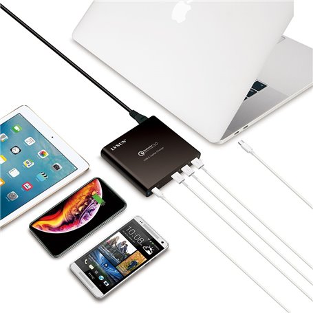 Station de Recharge Ultra-Rapide 87 Watts 3 Ports USB-A et 1 Port USB-C PD 3.0 et QC 3.0 Lvsun - 2