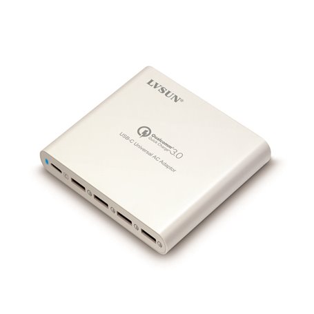 Smart 5-Port USB-A and USB-C Charging Station 80 Watts Quick Charger QC 3.0 PD 3.0 Lvsun - 4