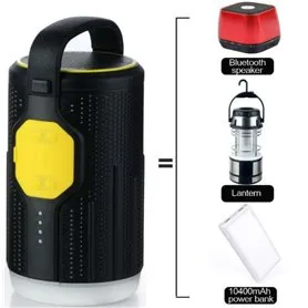 Kamp Feneri Taşınabilir Harici Pil 10400 mAh Bluetooth Hoparlör Abest - 1