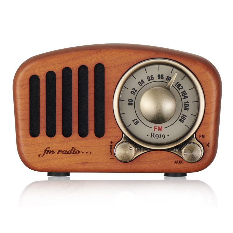 Enceinte bluetooth Music Apollo B6 - Radio rétro Double corne USB TF AUX - d'or
