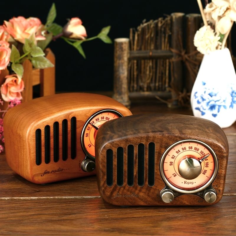 Mini Haut-Parleur Bluetooth Design Rétro et Radio-FM