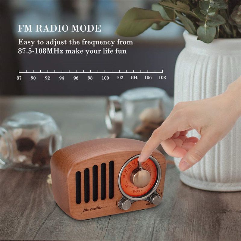 Mini Enceinte Bluetooth Rétro Fuyin R919-A/C – Radio FM, Design Vintage, Neuve