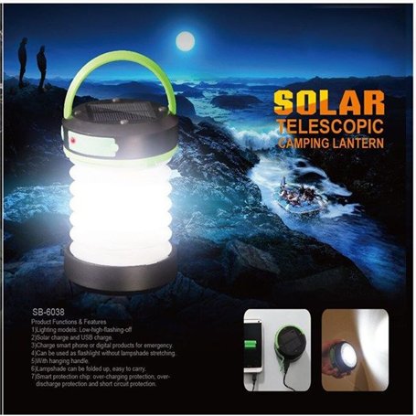 Solar Camping LED Lantern and Powerbank 800 mAh Jufeng - 3