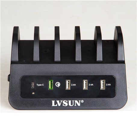 Estación de carga inteligente 10 puertos USB 60 vatios CS52QT Lvsun - 1