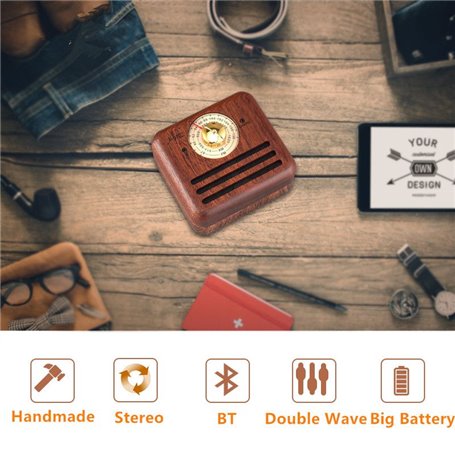 Altoparlante Bluetooth Mini design retrò e radio FM R917-A Fuyin - 15
