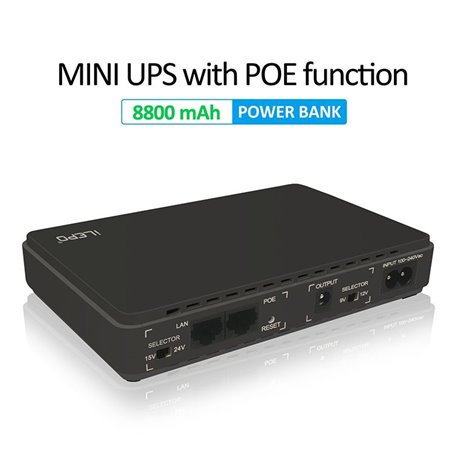 Batterie Externe Portable 8800 mAh et Mini POE 430P UPS Système d'Alimentation Sans Coupure Intelligent W023 Ilepo - 3