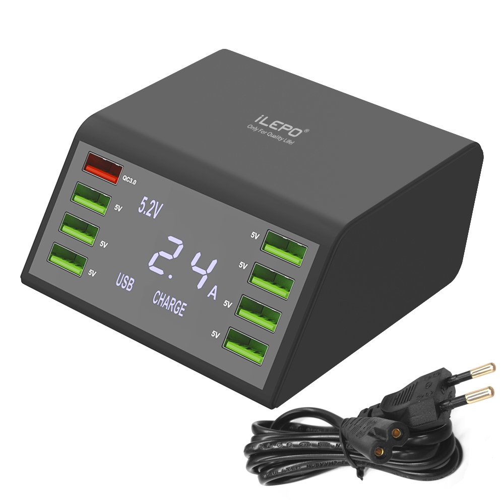 i8 Smart Charging Station 8 Ports USB 60 Watts with Quick Charging
