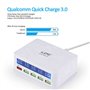 Inteligentna stacja ładująca 5 portów USB 50 W z funkcją szybkiego ładowania QC 3.0 Ilepo - 10