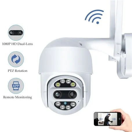 HD-IP Wifi Infravermelho Smart Motorized Camera PTZ Dual Lens Cloud 2.0 Megapixel Full HD 1920x1080p AP-128-2MP-36-12 Sunivision