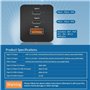 Estação de carregamento inteligente 1 porta USB-A e 2 portas USB-C de 65 watts com carregamento rápido PD 3.0 & QC 4.0 Ilepo - 9