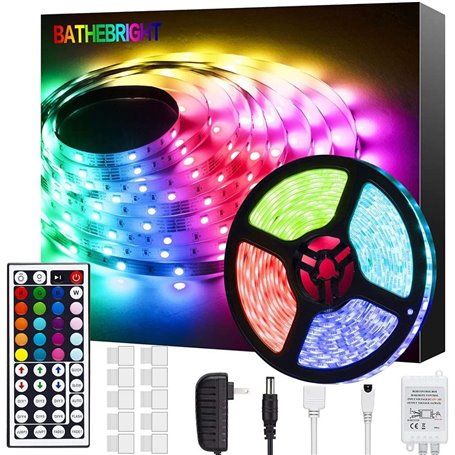 Luzes de corda LED à prova d'água de 10 metros com 300 LEDs coloridos 5050 RGB e controlador Bluetooth SZ Royal Tech - 1