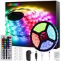 SZ Royal Tech Șiruri de lumini LED impermeabile de 5 metri cu 300 de LED-uri colorate 5050 RGB și controler Bluetooth SZ Royal T