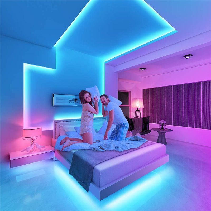 Bande lumineuse LED 5050 RGB, Bluetooth, décor pour salle LED 10m 15m 20m  30m PC TV rétro-éclairage néon