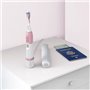 Escova de dentes elétrica, bin de desinfecção UV, sistema de clareamento sônico, carregamento sem fio e temporizador inteligente