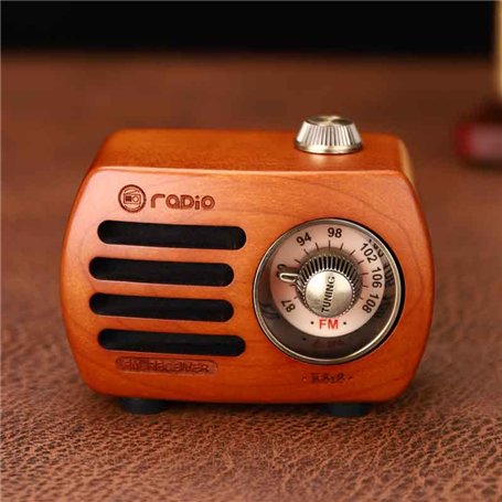 Mini głośnik Bluetooth w stylu retro i radio FM R818-A/C Fuyin - 3
