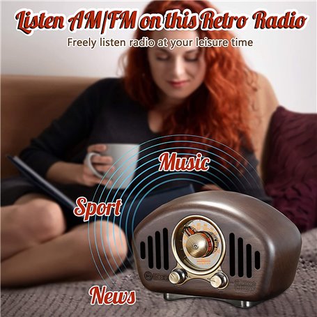 Mini głośnik Bluetooth w stylu retro i radio FM R909-A/C Fuyin - 22