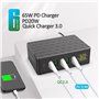 iLepo-i8 Station de Recharge Rapide Intelligente 6 Ports USB 65 Wat...